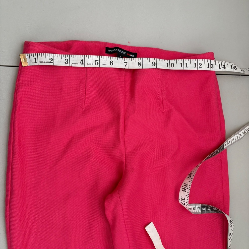 Banana Republic Mad Men Hot Pink Slim Leg Side Zip Trousers Pants Womens Size 0 - Picture 4 of 10